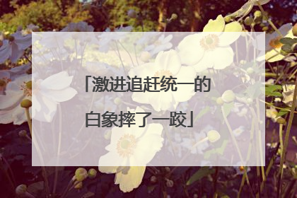 激进追赶统一的白象摔了一跤