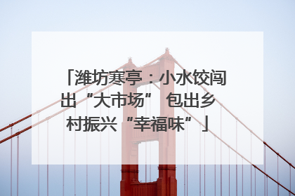 潍坊寒亭：小水饺闯出“大市场” 包出乡村振兴“幸福味”