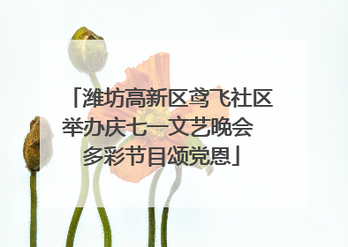 潍坊高新区鸢飞社区举办庆七一文艺晚会 多彩节目颂党恩