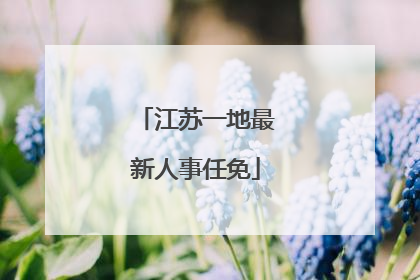 江苏一地最新人事任免