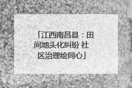 江西南昌县：田间地头化纠纷 社区治理绘同心