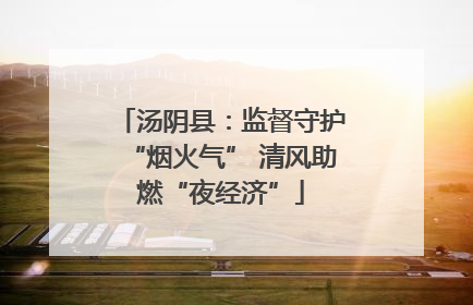 汤阴县：监督守护“烟火气” 清风助燃“夜经济”