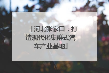 河北张家口：打造现代化集群式汽车产业基地