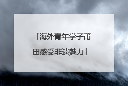 海外青年学子莆田感受非遗魅力