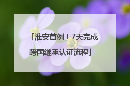 淮安首例！7天完成跨国继承认证流程