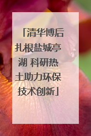 清华博后扎根盐城亭湖 科研热土助力环保技术创新