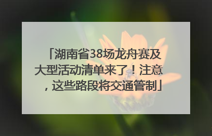 湖南省38场龙舟赛及大型活动清单来了！注意，这些路段将交通管制