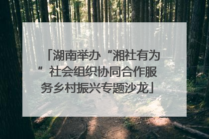 湖南举办“湘社有为”社会组织协同合作服务乡村振兴专题沙龙