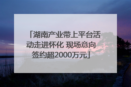 湖南产业带上平台活动走进怀化 现场意向签约超2000万元