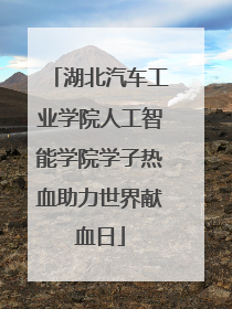 湖北汽车工业学院人工智能学院学子热血助力世界献血日