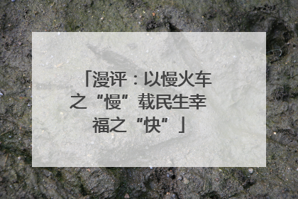 漫评：以慢火车之“慢”载民生幸福之“快”
