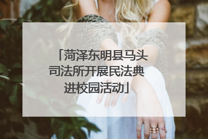 菏泽东明县马头司法所开展民法典进校园活动