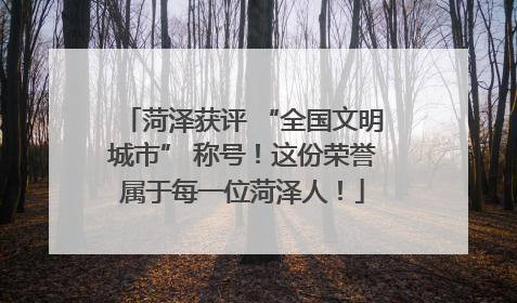 菏泽获评 “全国文明城市” 称号！这份荣誉属于每一位菏泽人！