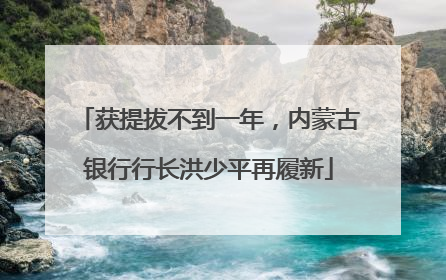 获提拔不到一年，内蒙古银行行长洪少平再履新