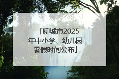 聊城市2025年中小学、幼儿园暑假时间公布