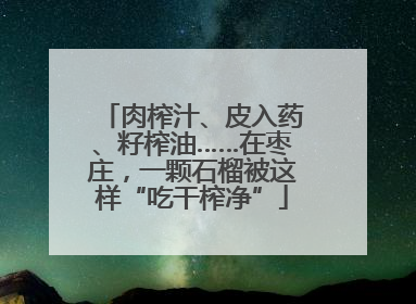 肉榨汁、皮入药、籽榨油……在枣庄，一颗石榴被这样“吃干榨净”