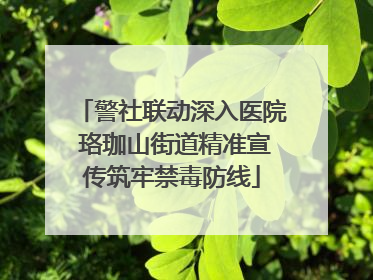 警社联动深入医院 珞珈山街道精准宣传筑牢禁毒防线