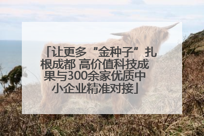 让更多“金种子”扎根成都 高价值科技成果与300余家优质中小企业精准对接