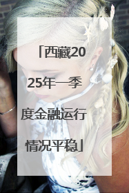 西藏2025年一季度金融运行情况平稳