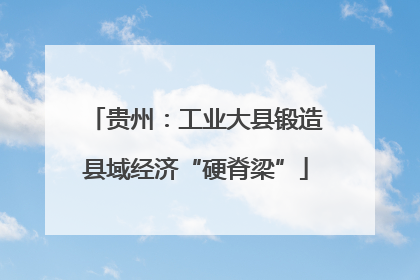 贵州：工业大县锻造县域经济“硬脊梁”