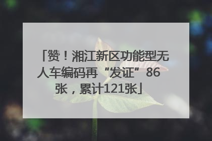赞！湘江新区功能型无人车编码再“发证”86张，累计121张