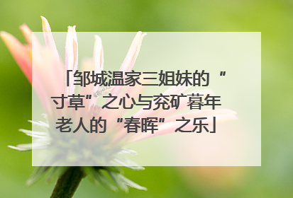 邹城温家三姐妹的“寸草”之心与兖矿暮年老人的“春晖”之乐