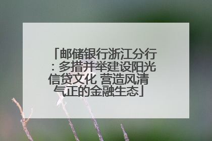邮储银行浙江分行：多措并举建设阳光信贷文化 营造风清气正的金融生态