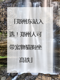 郑州东站入选！郑州人可带宠物猫狗坐高铁