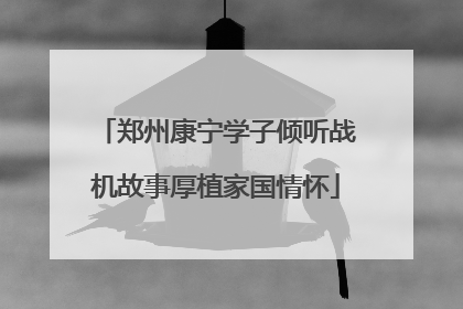郑州康宁学子倾听战机故事厚植家国情怀