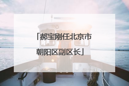 郝宝刚任北京市朝阳区副区长
