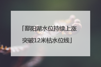 鄱阳湖水位持续上涨 突破12米枯水位线
