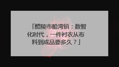 醴陵市船湾镇：数智化时代，一件衬衣从布料到成品要多久？