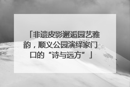 非遗皮影邂逅园艺雅韵，顺义公园演绎家门口的“诗与远方”
