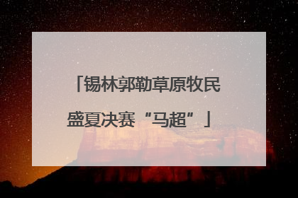 锡林郭勒草原牧民盛夏决赛“马超”