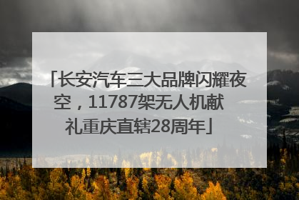 长安汽车三大品牌闪耀夜空，11787架无人机献礼重庆直辖28周年