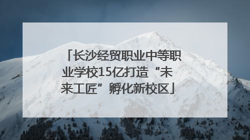 长沙经贸职业中等职业学校15亿打造“未来工匠”孵化新校区