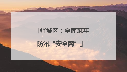 驿城区：全面筑牢防汛“安全网”