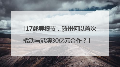 17载寻根节，随州何以首次撬动与港澳30亿元合作？