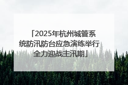 2025年杭州城管系统防汛防台应急演练举行 全力迎战主汛期