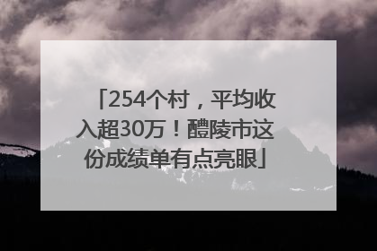 254个村，平均收入超30万！醴陵市这份成绩单有点亮眼