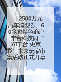 2500万元汽车消费券、60余家特色商户 丰台科技园“AI丰台 更京彩”未来玩家市集活动正式开幕