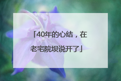 40年的心结，在老宅院坝说开了