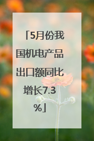 5月份我国机电产品出口额同比增长7.3%