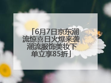 6月7日京东潮流惊喜日火爆来袭 潮流服饰美妆下单立享85折