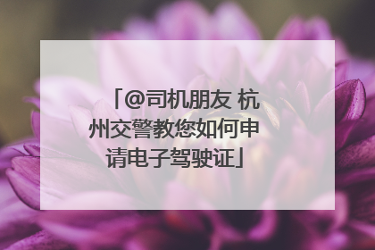@司机朋友 杭州交警教您如何申请电子驾驶证