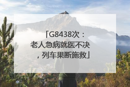 G8438次：老人急病就医不决，列车果断施救